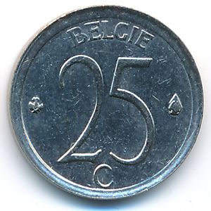 Belgium, 25 centimes, 1965