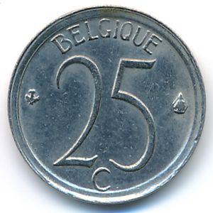 Belgium, 25 centimes, 1966