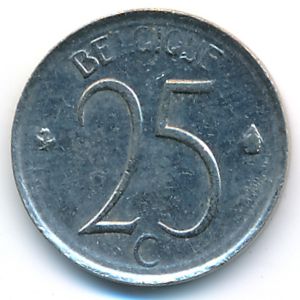 Belgium, 25 centimes, 1966