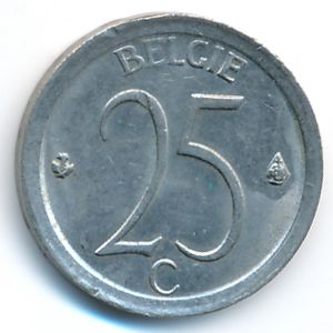 Belgium, 25 centimes, 1966