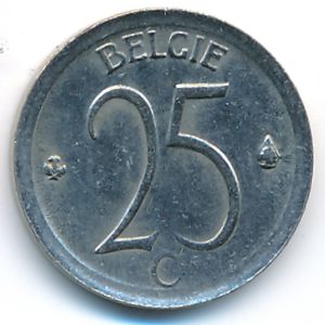 Belgium, 25 centimes, 1966