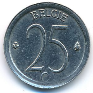 Belgium, 25 centimes, 1967