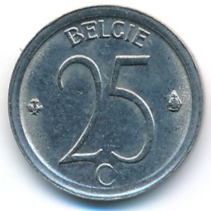 Belgium, 25 centimes, 1967