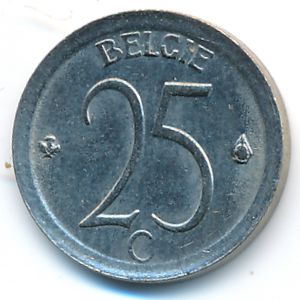 Belgium, 25 centimes, 1967