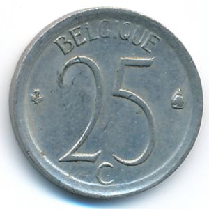 Belgium, 25 centimes, 1967