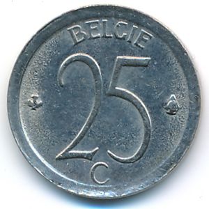 Belgium, 25 centimes, 1969