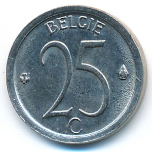 Belgium, 25 centimes, 1969