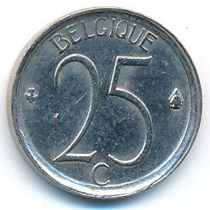 Belgium, 25 centimes, 1969