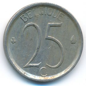 Belgium, 25 centimes, 1969