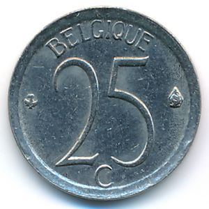 Belgium, 25 centimes, 1970