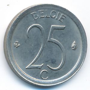 Belgium, 25 centimes, 1970