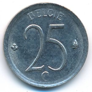 Belgium, 25 centimes, 1970