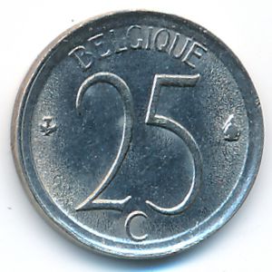 Belgium, 25 centimes, 1972