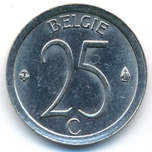 Belgium, 25 centimes, 1973