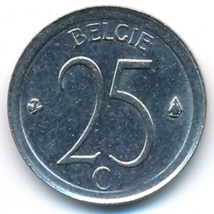 Belgium, 25 centimes, 1973