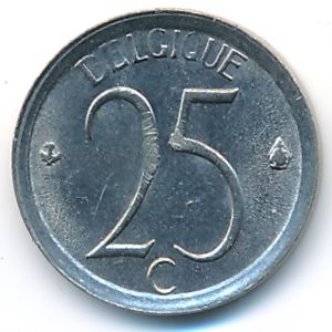 Belgium, 25 centimes, 1973