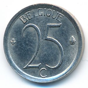 Belgium, 25 centimes, 1973
