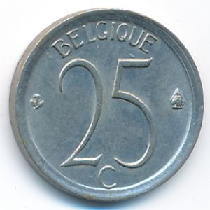 Belgium, 25 centimes, 1973
