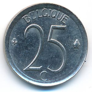 Belgium, 25 centimes, 1974
