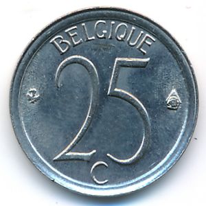 Belgium, 25 centimes, 1974
