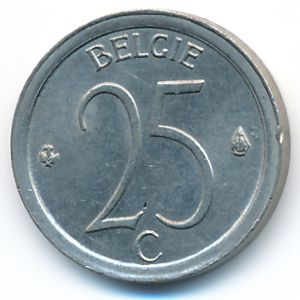 Belgium, 25 centimes, 1974