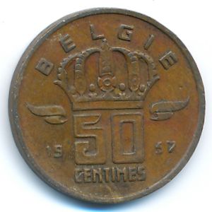 Бельгия, 50 сентим (1957 г.)