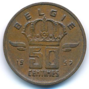 Бельгия, 50 сентим (1957 г.)