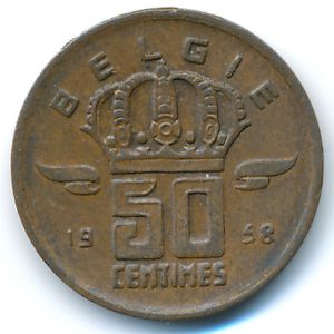 Бельгия, 50 сентим (1958 г.)
