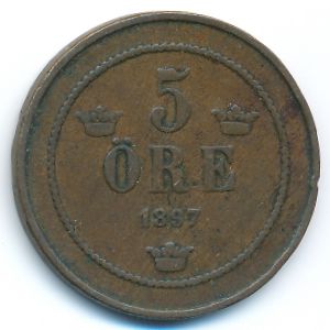 Швеция, 5 эре (1897 г.)