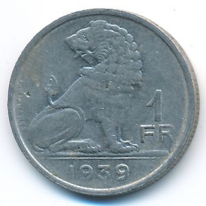 Belgium, 1 franc, 1939