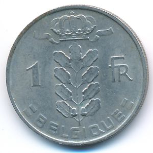 Belgium, 1 franc, 1967