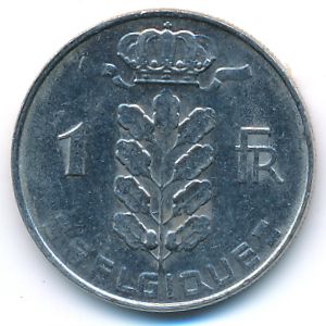 Belgium, 1 franc, 1969