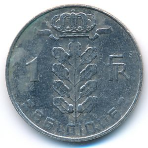 Belgium, 1 franc, 1971