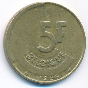 Бельгия, 5 франков (1988 г.)