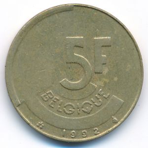 Бельгия, 5 франков (1992 г.)