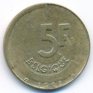 Бельгия, 5 франков (1993 г.)