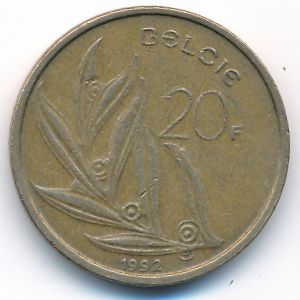 Бельгия, 20 франков (1992 г.)