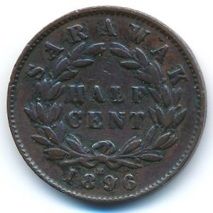 Sarawak, 1/2 cent, 1896