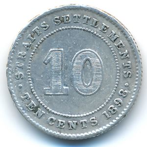 Стрейтс-Сетлментс, 10 центов (1898 г.)