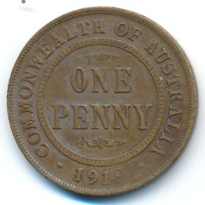 Австралия, 1 пенни (1919 г.)
