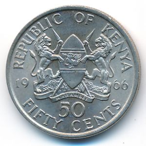 Kenya, 50 cents, 1966–1968