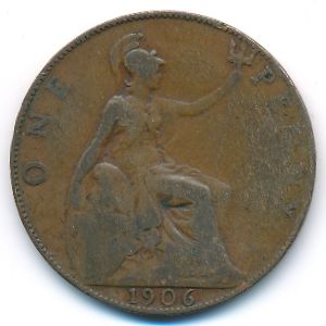 Великобритания, 1 пенни (1906 г.)