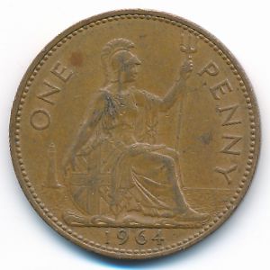 Великобритания, 1 пенни (1964 г.)