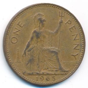 Великобритания, 1 пенни (1965 г.)