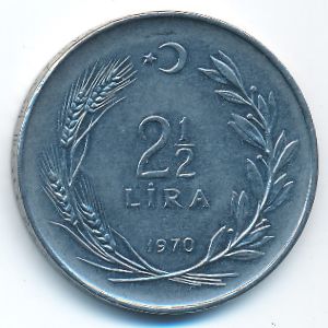 Турция, 2 1/2 лиры (1970 г.)