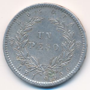 Colombia, 1 peso, 1855–1859