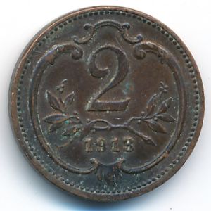 Австрия, 2 геллера (1913 г.)