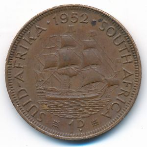 South Africa, 1 penny, 1951–1952