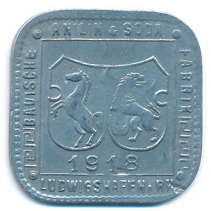 Людвигсхафен., 50 пфеннигов (1918 г.)