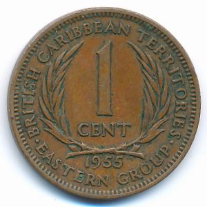 Восточные Карибы, 1 цент (1955 г.)